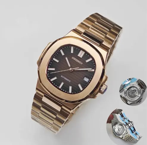 Seiko Mod Nautilus Or Rose